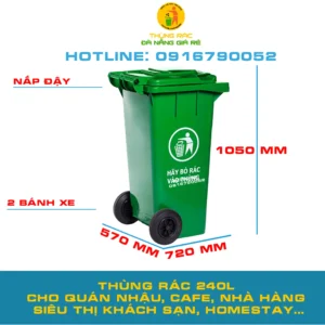 Thùng Rác Nhựa 240L (240 Lít) – Đặt Hàng: 0916790052