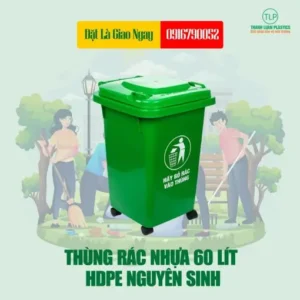 Thùng Rác Nhựa 60 Lít – HDPE Nguyên Sinh